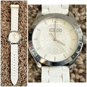 Coach White Signature Watch | Stainless Steel | Needs New Battery